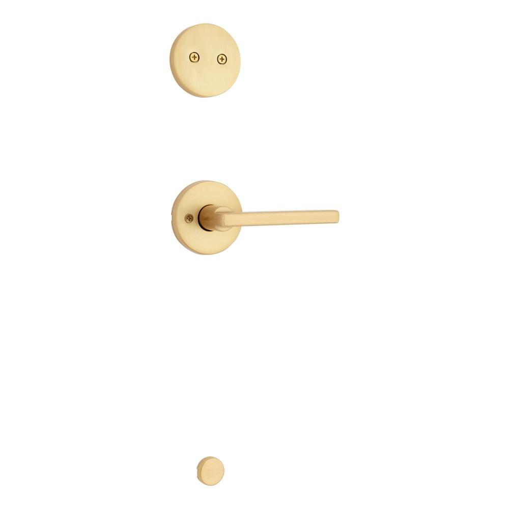Kwikset 973HFLRDT-4 Dummy Interior Halifax Lever Trim with Round Rose Satin Brass Finish.
