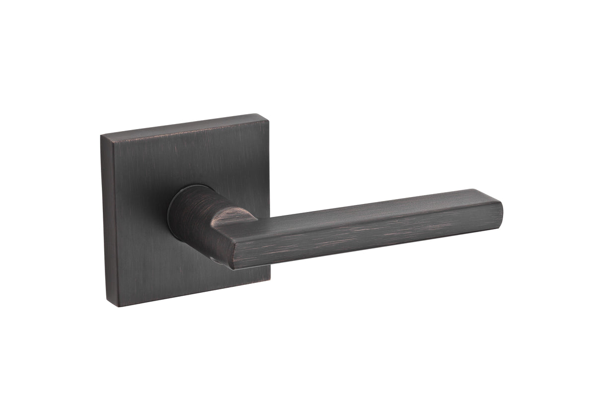 Kwikset 973HFLSQT-11P Dummy Interior Halifax Lever Trim with Square Rose Venetian Bronze Finish.