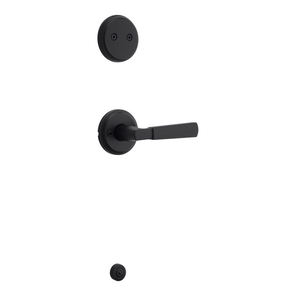 Kwikset 973PHL-514 Perth Lever Interior Dummy Handleset Trim Matte Black Finish.