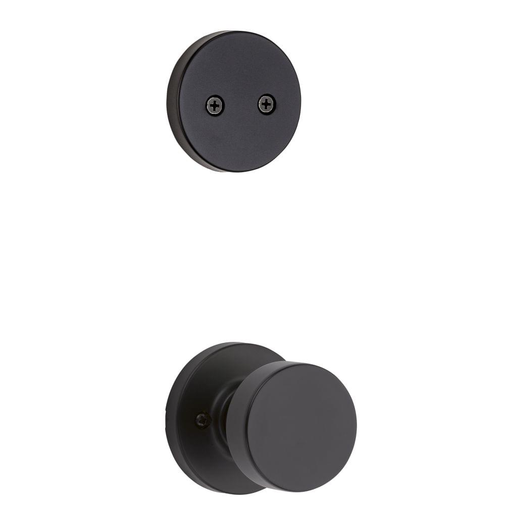 Kwikset 973PSKRDT-514 Dummy Interior Pismo Knob Trim with Round Rose Matte Black Finish.