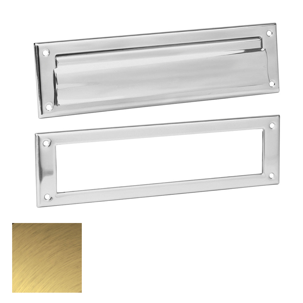 Ives 620B5 Solid Brass Magazine Mail Slot with Spring Loaded Front and Open Back Antique Brass Finish