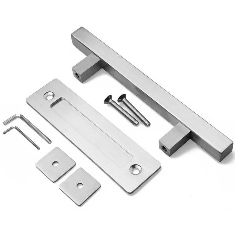 Orca Hardware AH-COMBOSQ Sliding Door Square Bar and Recessed Pull Combo.