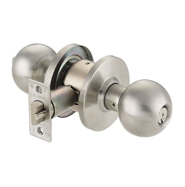 Cal-Royal BA00-3 Grade 2 Keyed Entry Door Knob 2-3/4" Backset