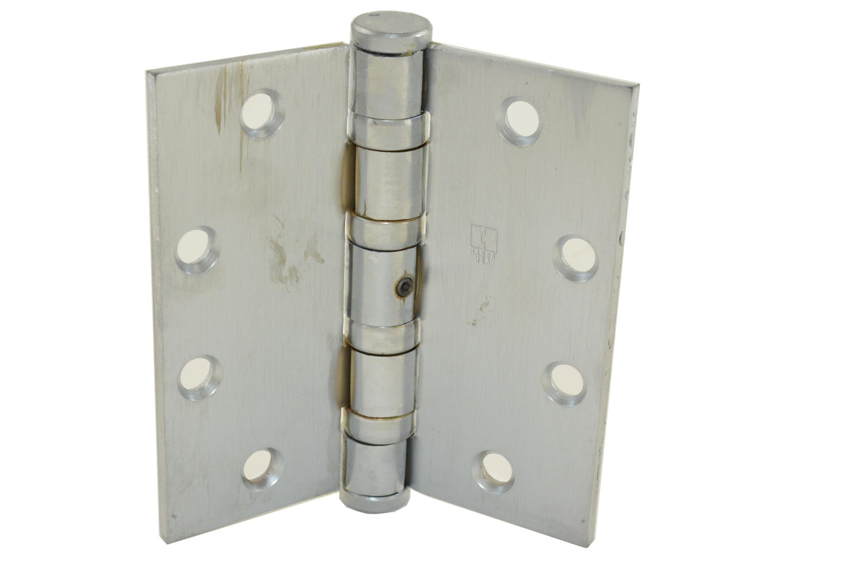 Hager BB116841226DNRP 4-1/2" x 4-1/2" Full Mortise Heavy Weight Ball Bearing Hinge Non Removable Pin Satin Chrome Finish.