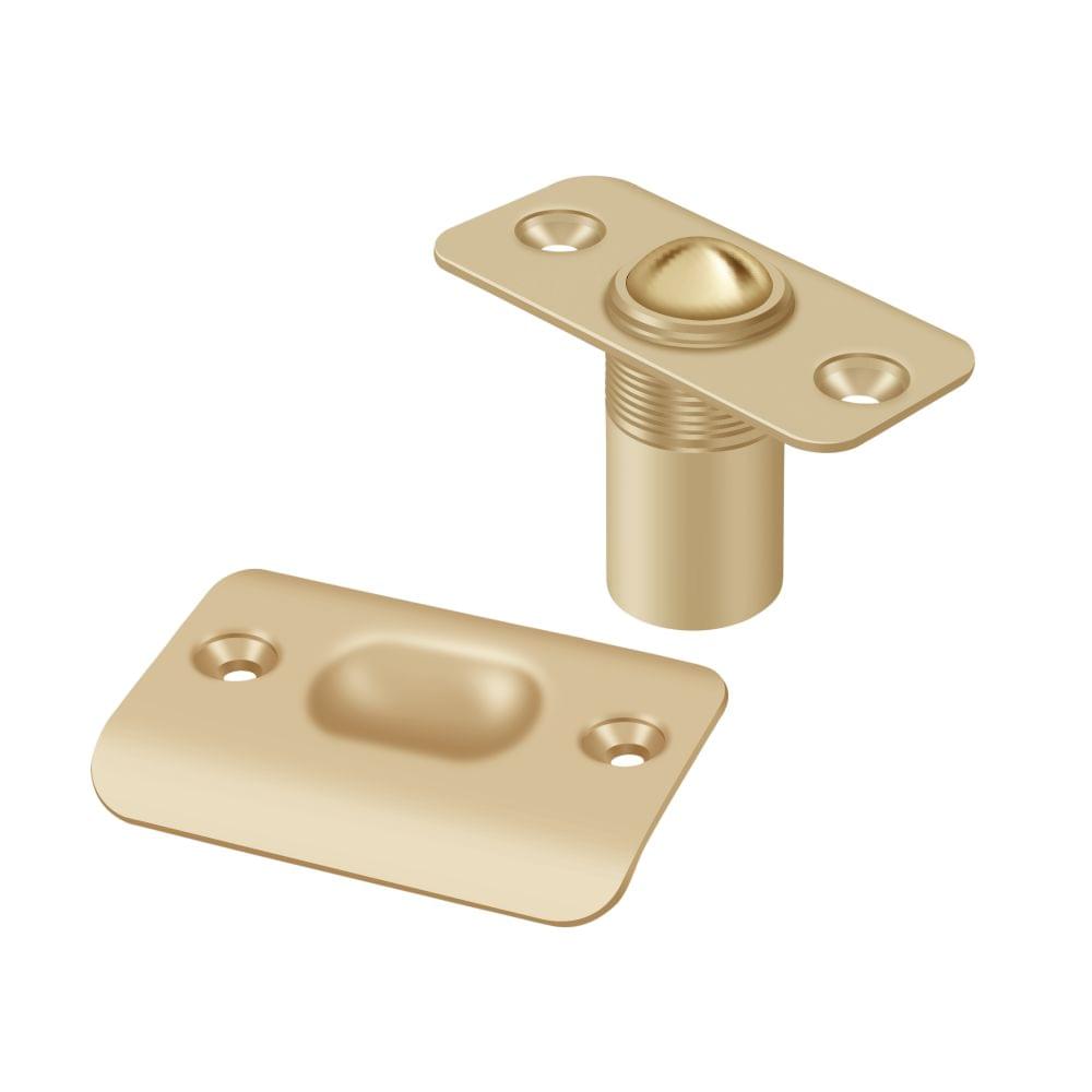 Deltana BC218RU4 Ball Catch; Round Corners Satin Brass Finish.