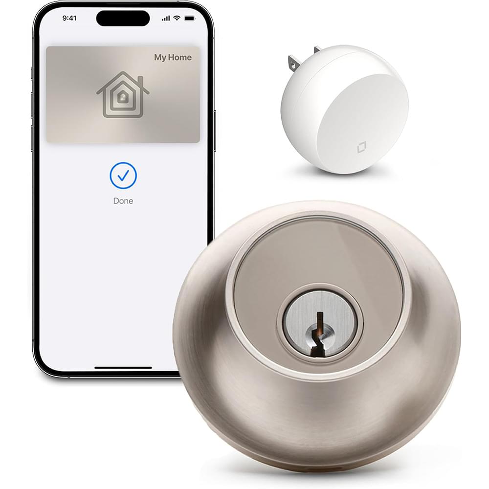 Level Lock+ Connect C-F12U-S1 Lock+ Connect Single Cylinder Deadbolt with Smart Level Lock with Wifi and Bluetooth Capacitive Touch Technology with Apple Home, App, and Schlage C Keyway with Adjustable Backset Satin Nickel Finish.