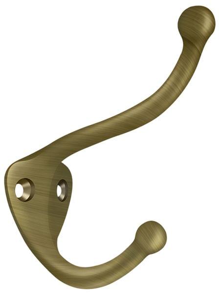 Deltana CAHH3U5 Coat and Hat Hook, Antique Brass Finish.