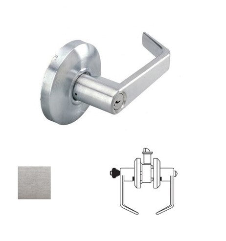 Cal-Royal CSL00-26D-2-3/8 Grade 2 Clutch Keyed Entry Door Lever with 2-3/8" Backset.