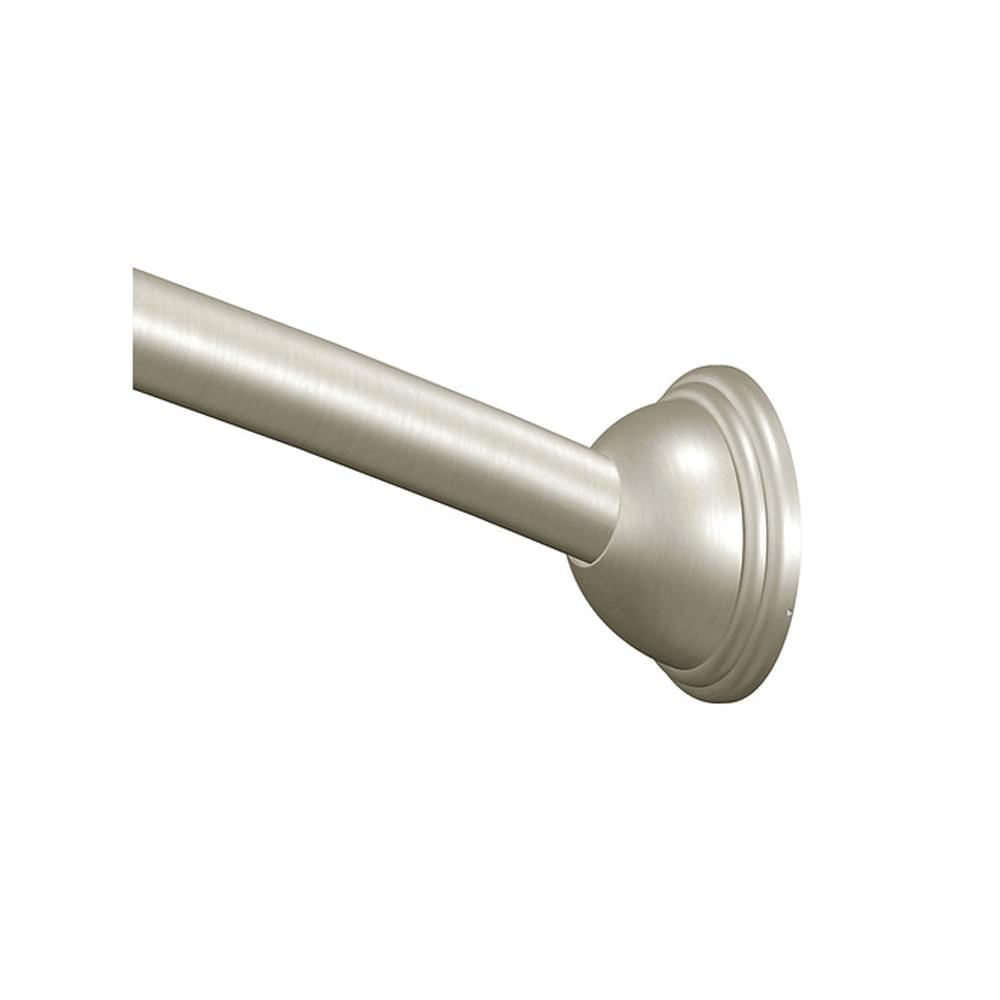 Moen CSR2160BN Adjustable Curved Shower Rod from 54" to 72" with Pivot Flange Brushed Nickel Finish.