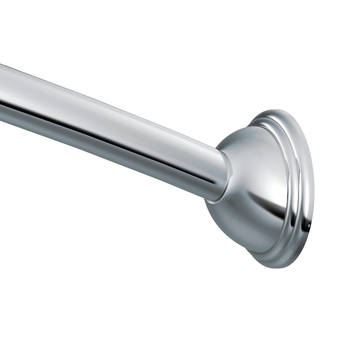 Moen CSR2160CH Adjustable Curved Shower Rod from 54" to 72" with Pivot Flange Bright Chrome Finish.