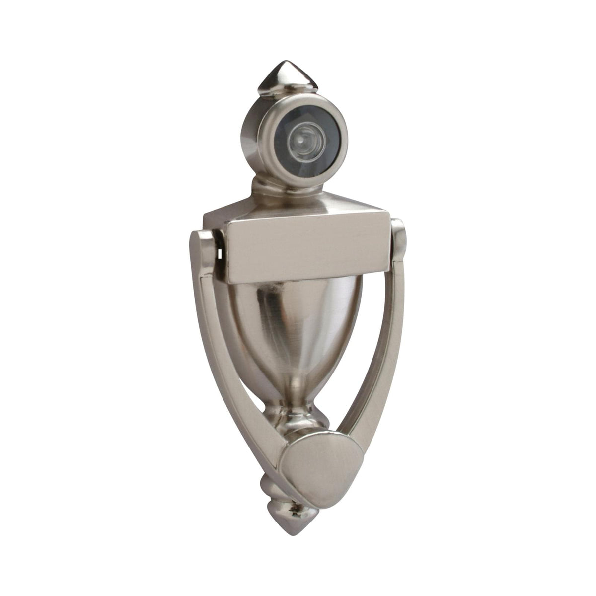 Pamex DD01K180SN 5-1/2" High Door Knocker with 180 Degree Viewer Satin Nickel Finish.