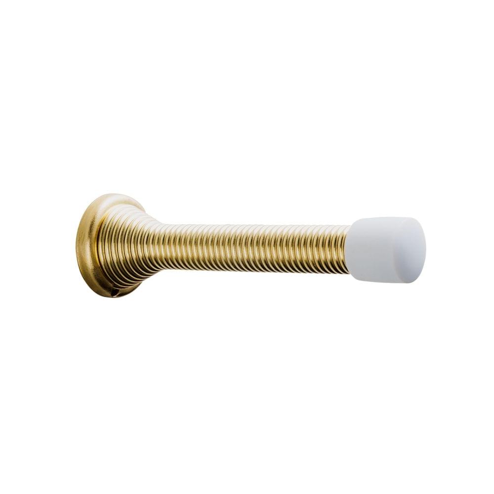 Pamex DD0231PB 3-1/8" Heavy Duty Spring Door Stop Bright Brass Finish.