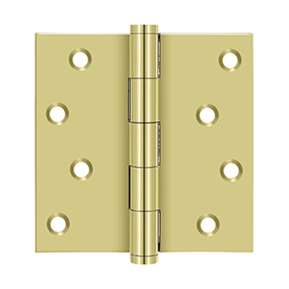Deltana DSB43UNL-RZ 4" x 4" Square Hinge Residential / Zig-Zag Unlacquered Brass Finish.