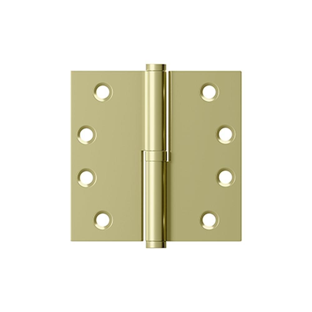 Deltana DSBLO43UNLLH Left Hand 4" x 4" Square Lift-Off Hinge Unlacquered Brass Finish.