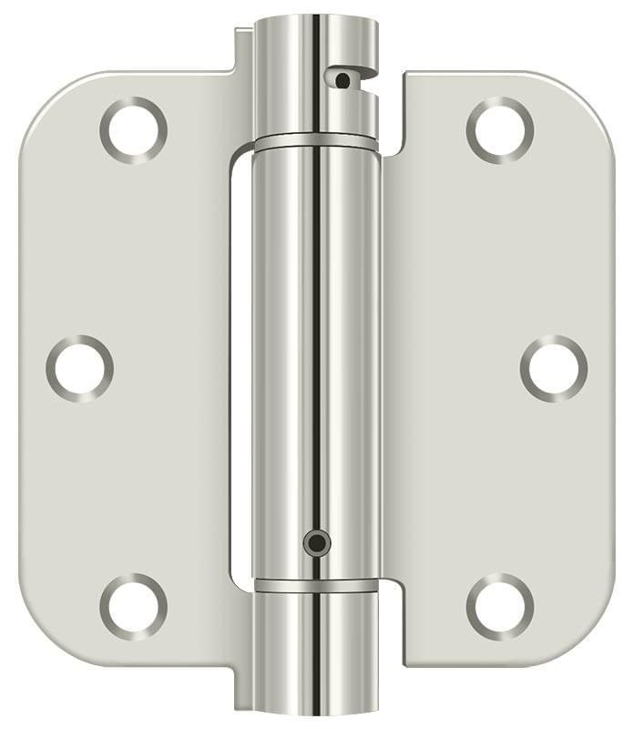 Deltana DSH35R514 3-1/2" x 3-1/2" x 5/8" Spring Hinge; Bright Nickel Finish.