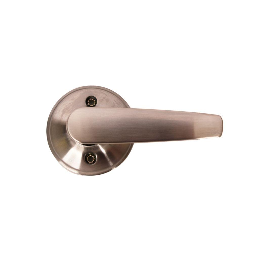 Pamex FLG604 Olympic Lever with Round Rose Half Dummy Lockset Grade 3 Satin Nickel Finish.