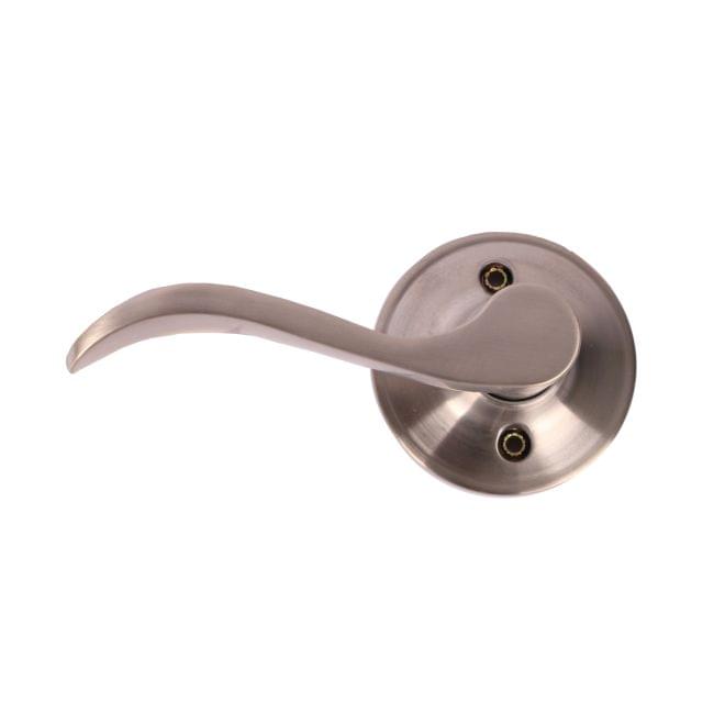 Pamex FLYEP04L Left Hand Naples Lever with Round Rose Half Dummy Lockset Grade 3 Satin Nickel Finish.