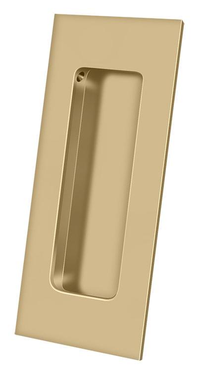 Deltana FP40U4 4" x 1-7/8" Heavy Duty Rectangular Flush Pull Satin Brass Finish.