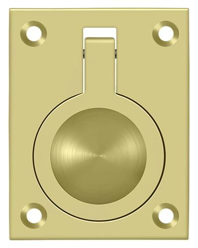 Deltana FRP25U3 Flush Ring Pull; 2-1/2" x 1 7/8"; Bright Brass Finish.
