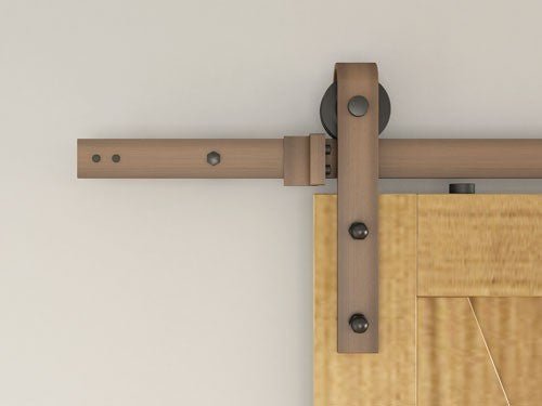 Orca Hardware FTST-6 6' Barn Door-Flat Track Kit With Standard Drop Hangers