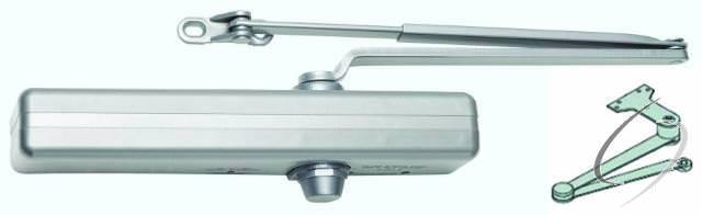 LCN 1461EDAALFPC Parallel Arm Adjustable Surface Mounted Extra Duty Arm Door Closer with Thru Bolts and Full Cover 689.
