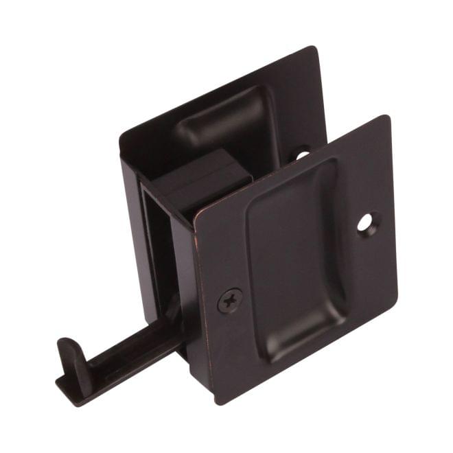Pamex PF1D30 Passage Square Style Sliding Door Lock Venetian Bronze Finish.