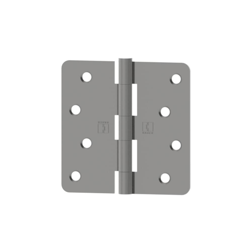 Hager RC1741415NRP14 4" x 4" 1/4” Radius Full Mortise Residential Plain Bearing Hinge Non Removable Pin Satin Nickel Finish.