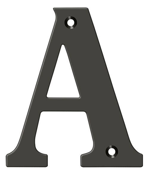Deltana RL4A-10B 4" Residential Letter A; Oil Rubbed Bronze Finish.