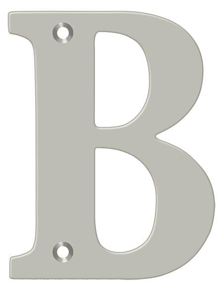 Deltana RL4B-15 4" Residential Letter B; Satin Nickel Finish.