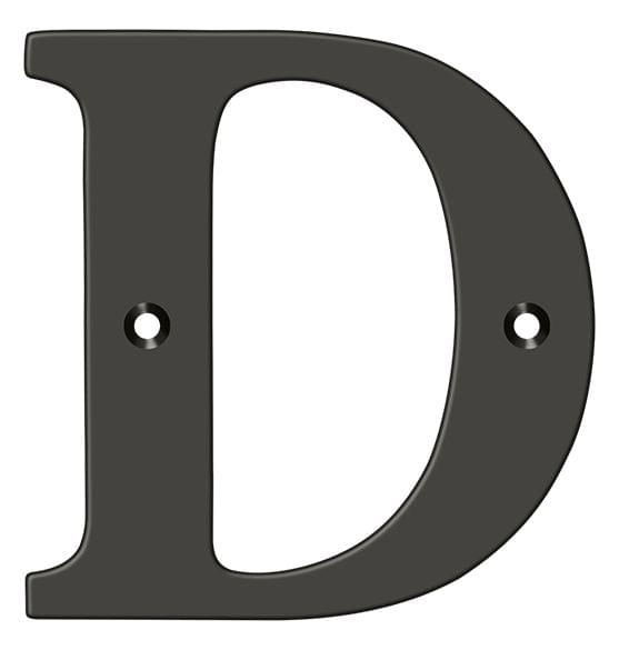 Deltana RL4D-10B 4" Residential Letter D; Oil Rubbed Bronze Finish.