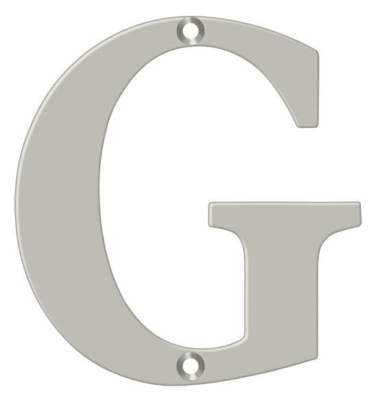 Deltana RL4G-15 4" Residential Letter G; Satin Nickel Finish.