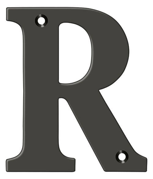 Deltana RL4R-10B 4" Residential Letter R; Oil Rubbed Bronze Finish.