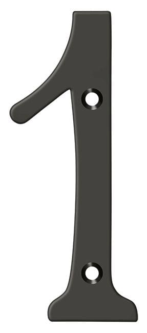 Deltana RN4-1U10B 4" Numbers; Solid Brass; Oil Rubbed Bronze Finish.