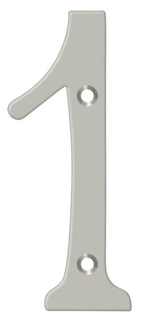 Deltana RN4-1U15 4" Numbers; Solid Brass; Satin Nickel Finish.