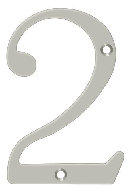 Deltana RN4-2U15 4" Numbers; Solid Brass; Satin Nickel Finish.