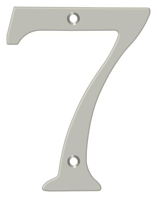 Deltana RN4-7U15 4" Numbers; Solid Brass; Satin Nickel Finish.