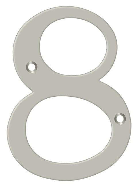 Deltana RN4-8U15 4" Numbers; Solid Brass; Satin Nickel Finish.