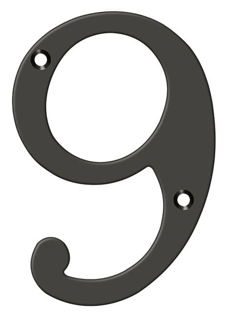 Deltana RN4-9U10B 4" Numbers; Solid Brass; Oil Rubbed Bronze Finish.