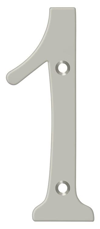 Deltana RN6-1U15 6" Numbers; Solid Brass; Satin Nickel Finish.
