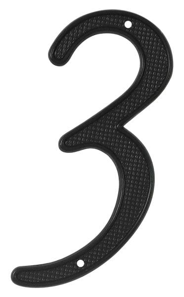 Deltana RNZ43 4" Numbers; Zinc; Black Finish.