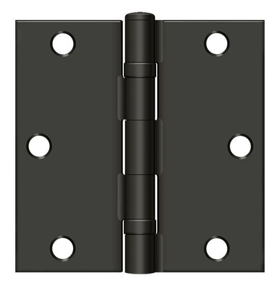 Deltana S35BBU10B-R 3-1/2" x 3-1/2" Square Corner Ball Bearing Hinge Oil Rubbed Bronze Finish.