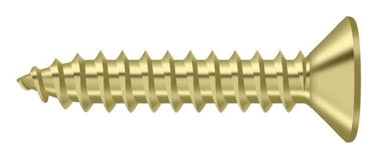 Deltana SCWB1010U3 Wood Screw; SB; #10 x 1"; Bright Brass Finish.