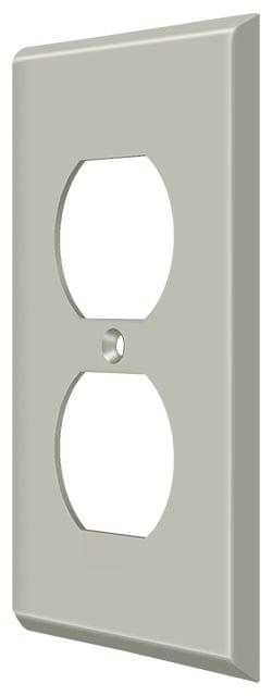 Deltana SWP4752U15 Switch Plate; Double Outlet; Satin Nickel Finish.