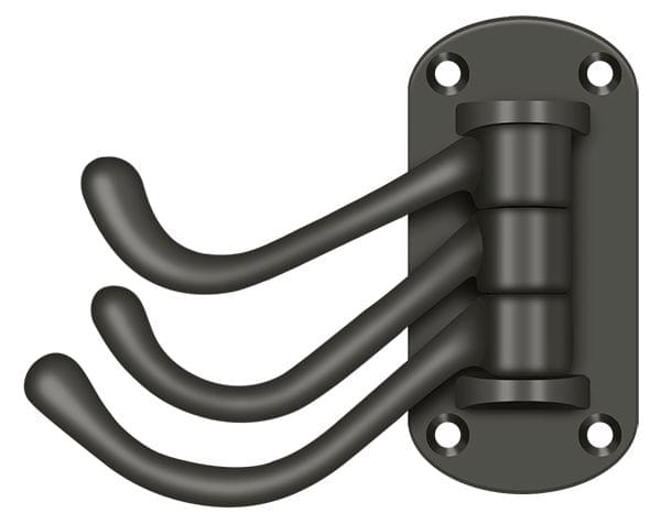 Deltana TSH40U10B Triple Swivel Hook; Heavy Duty; 4" Projection; Oil Rubbed Bronze Finish.