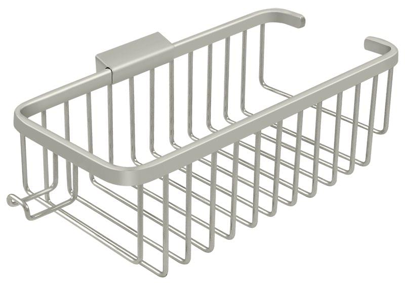 Deltana WBR1054HU15 Wire Basket; 10" Rect/Shampoo with Hook; Satin Nickel Finish.