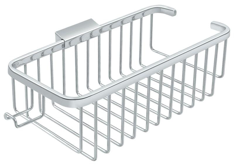 Deltana WBR1054HU26 Wire Basket; 10" Rect/Shampoo with Hook; Bright Chrome Finish.