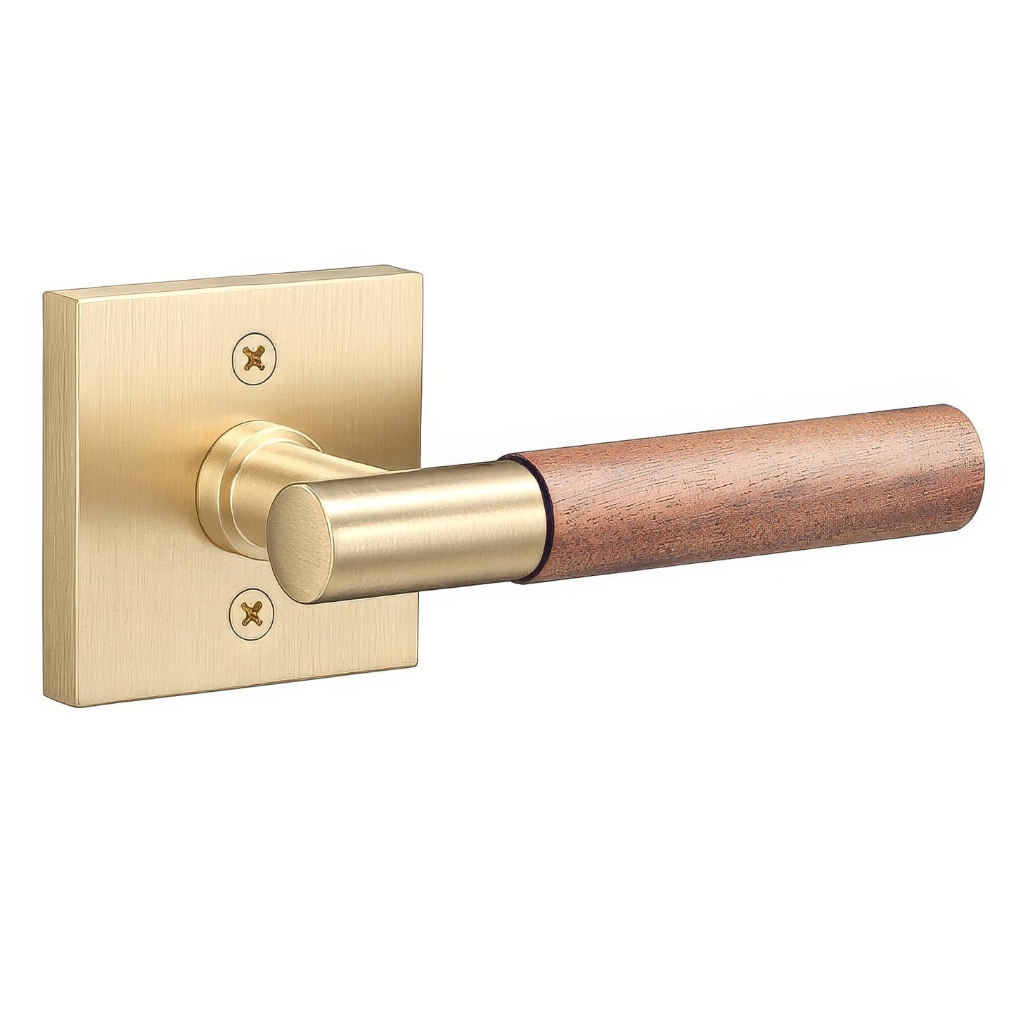 Sure-Loc AP100-SQ-GRIP-WN Walnut Grip Dummy Door Lever with Aspra Square Rosette.