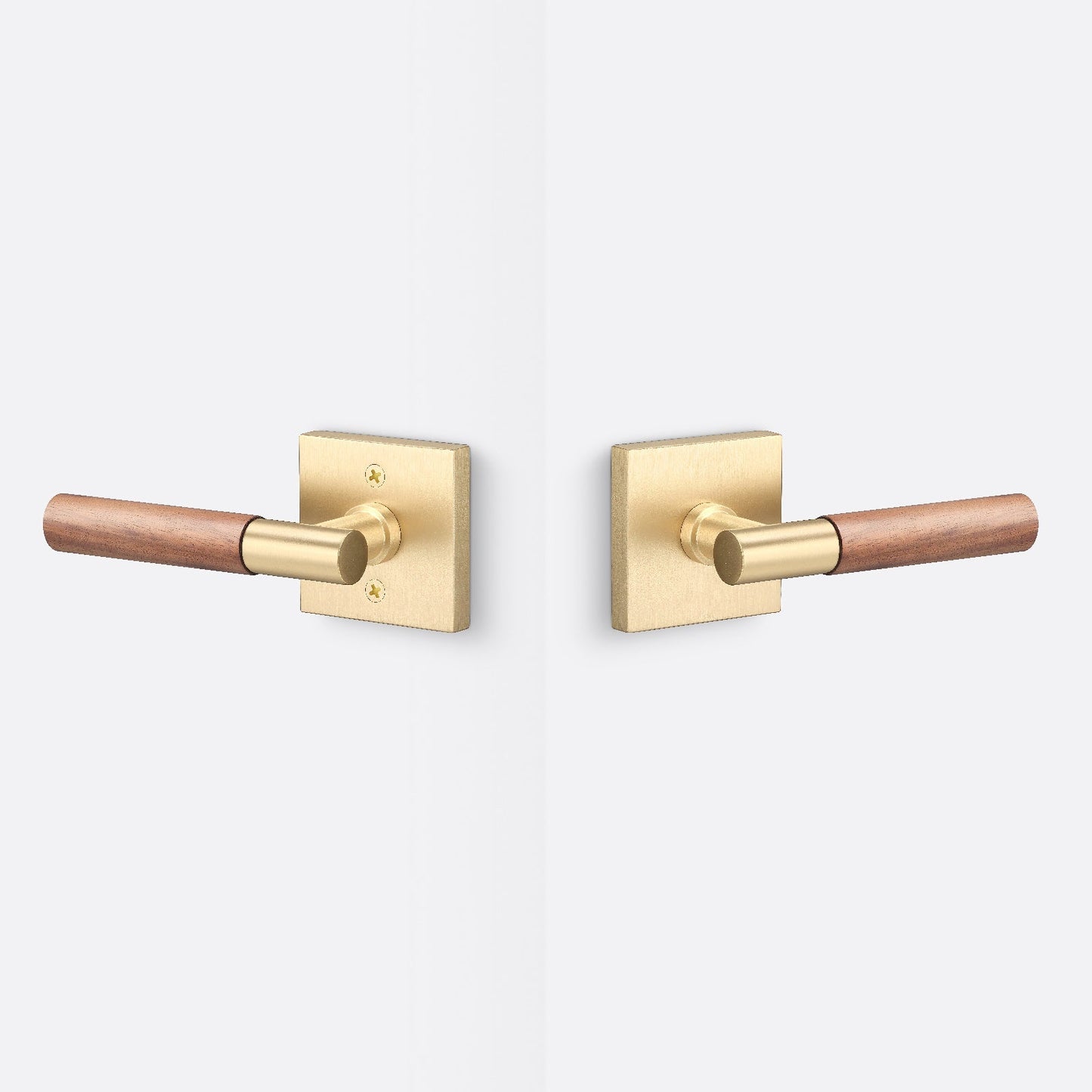 Sure-Loc AP101-SQ-GRIP-WN Walnut Grip Passage Door Lever with Aspra Square Rosette