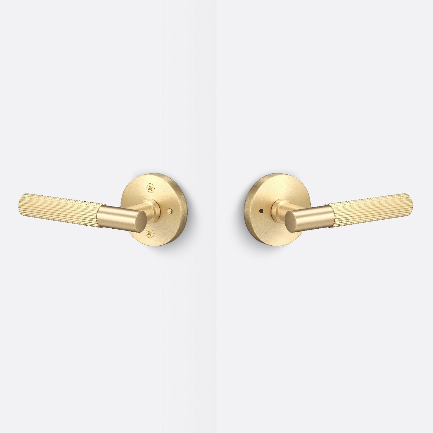 Sure-Loc AP102-RD-GRIP-SKN Straight Knurled Grip Privacy Door Lever with Aspra Round Rosette