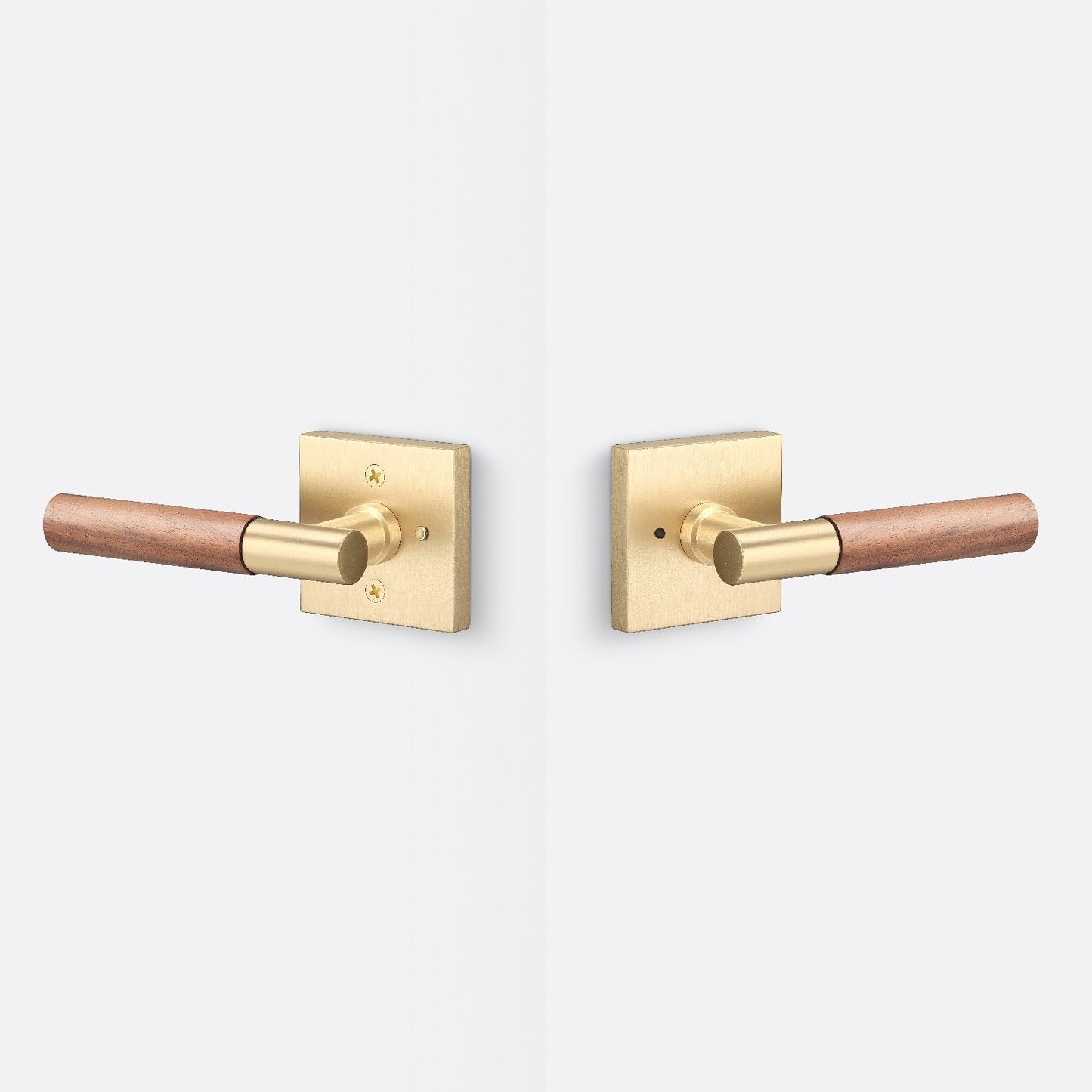 Sure-Loc AP102-SQ-GRIP-WN Walnut Grip Privacy Door Lever with Aspra Square Rosette